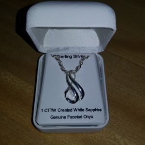 White Sapphire Sterling Silver Necklace